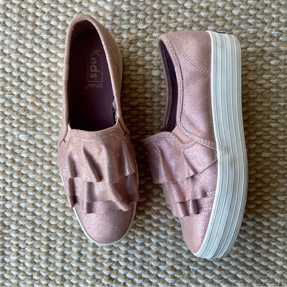Pink Sparkly Platform Keds - Ladies Size 7 - Picture 1 of 5